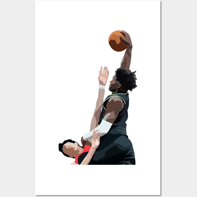 Anthony Edwards Dunk on Yuta Watanabe | Minnesota Timberwolves Wall Art by ActualFactual